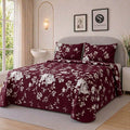 Dark Cherry- Printed Bedsheet Set