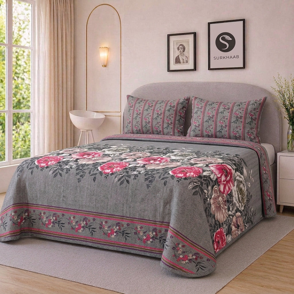 Grey Hit - Printed Bedsheet Set