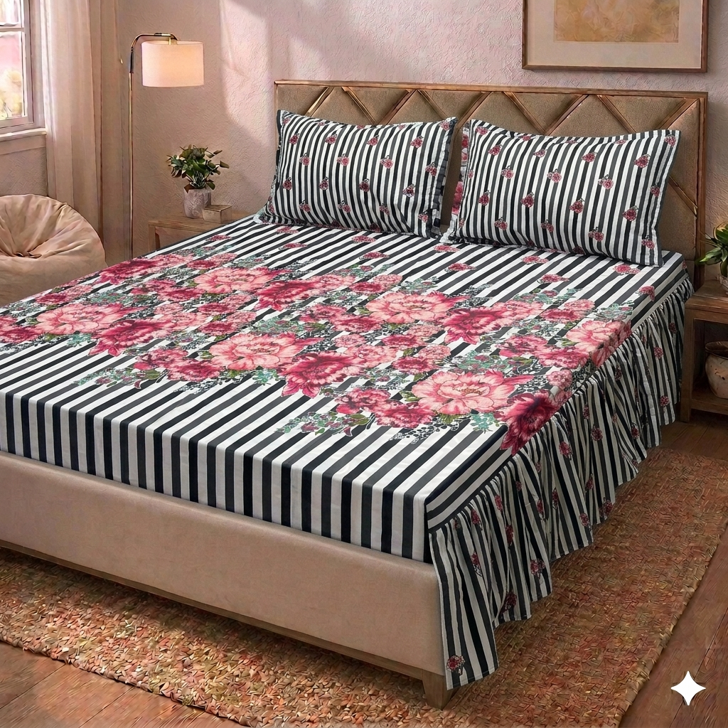 Zebra - Two Sided Frill Bedsheet