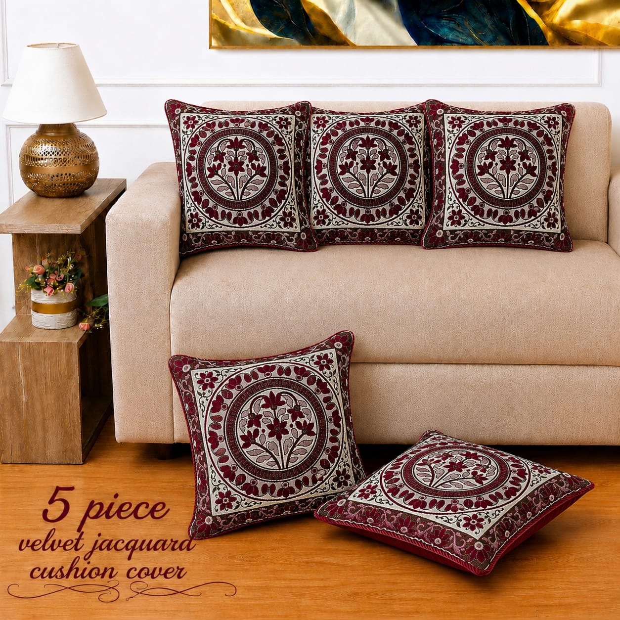 Mira - 5 Pcs Cushion Cover Set