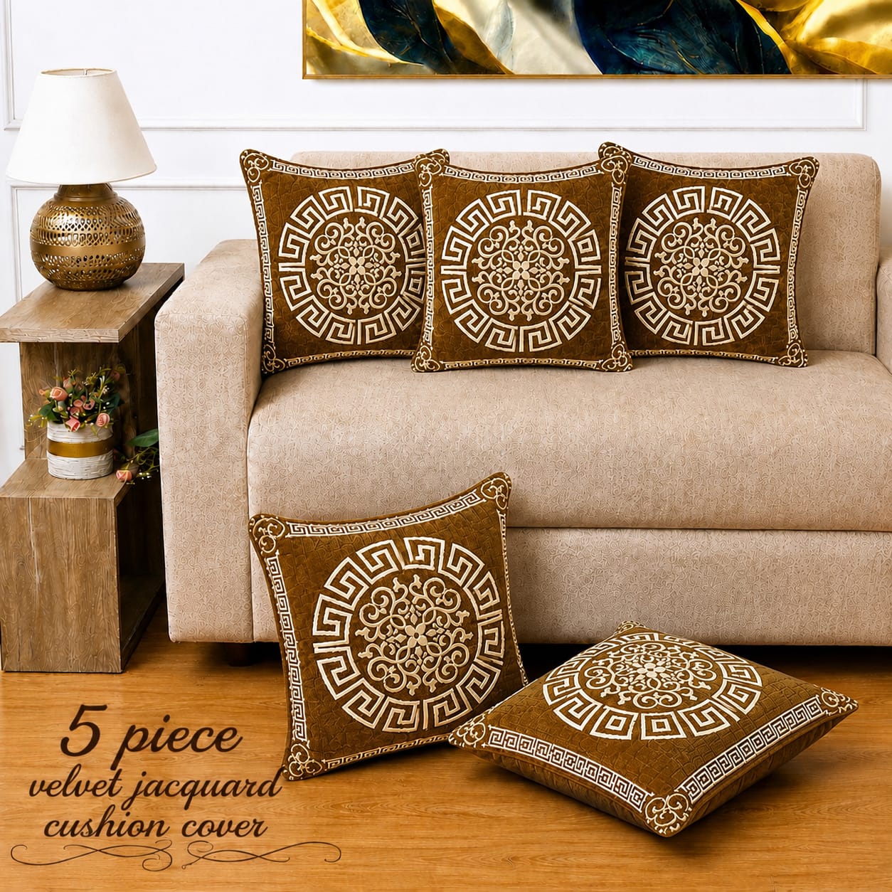 Elle - 5 Pcs Cushion Cover Set