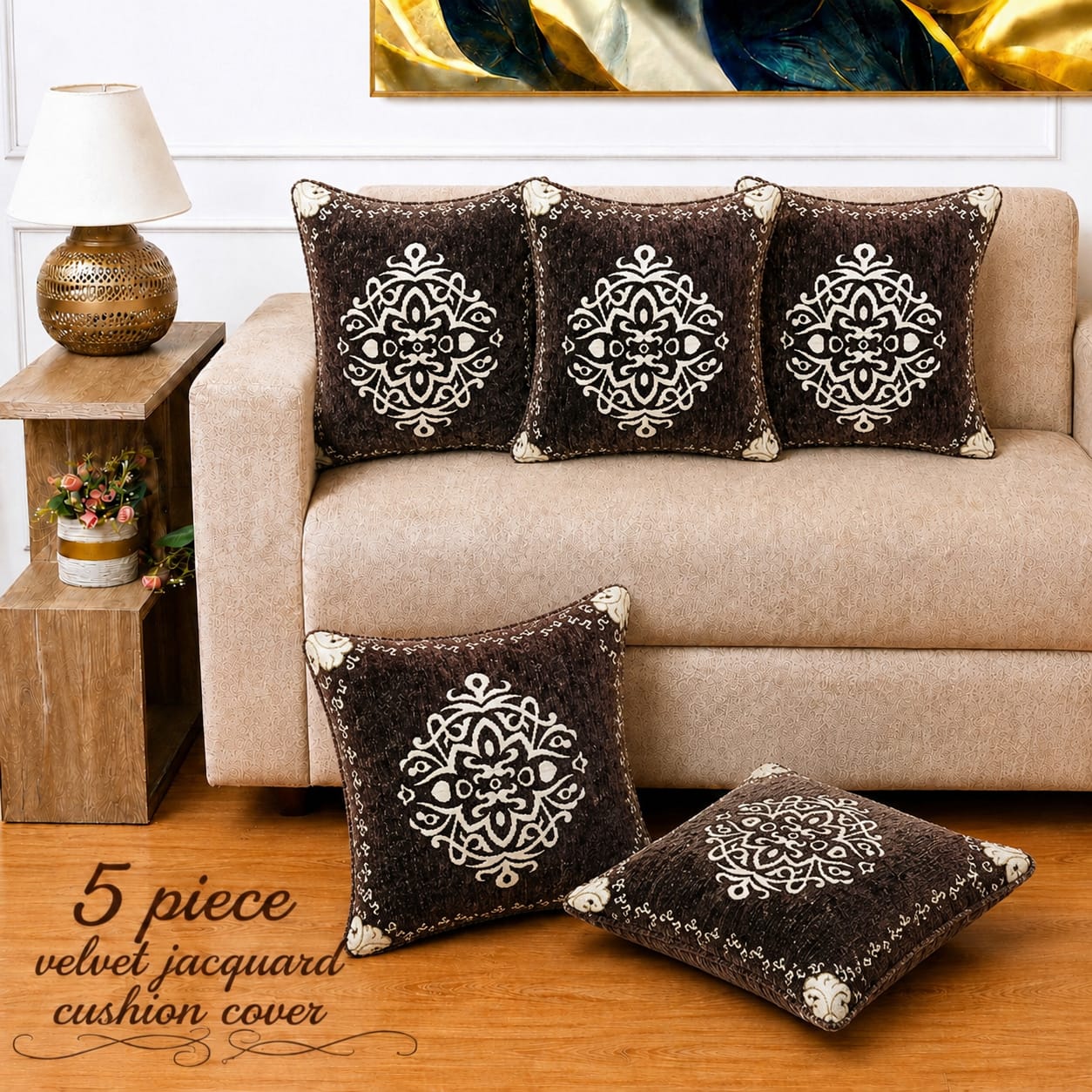 Nia - 5 Pcs Cushion Cover Set