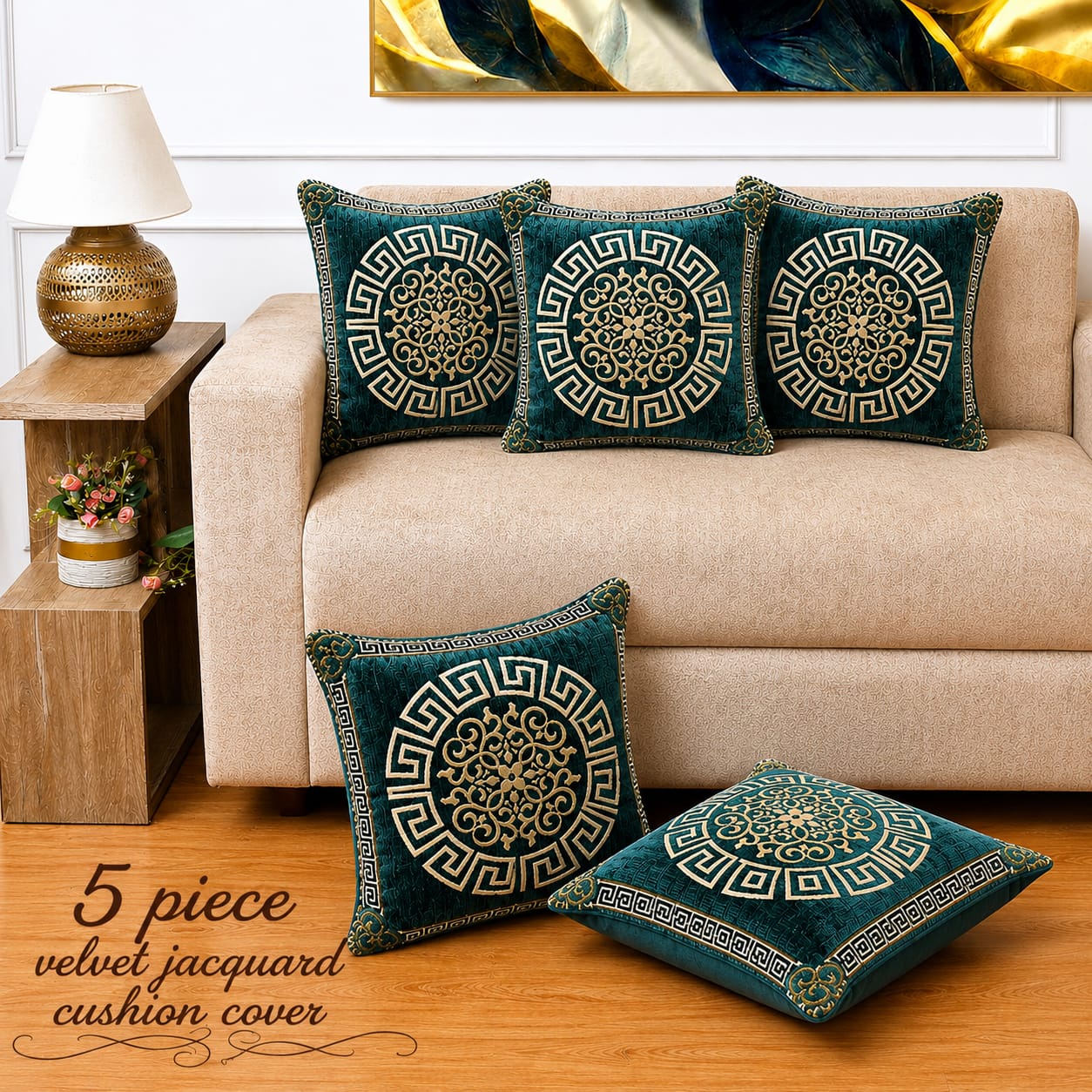 Zion - 5 Pcs Cushion Cover Set