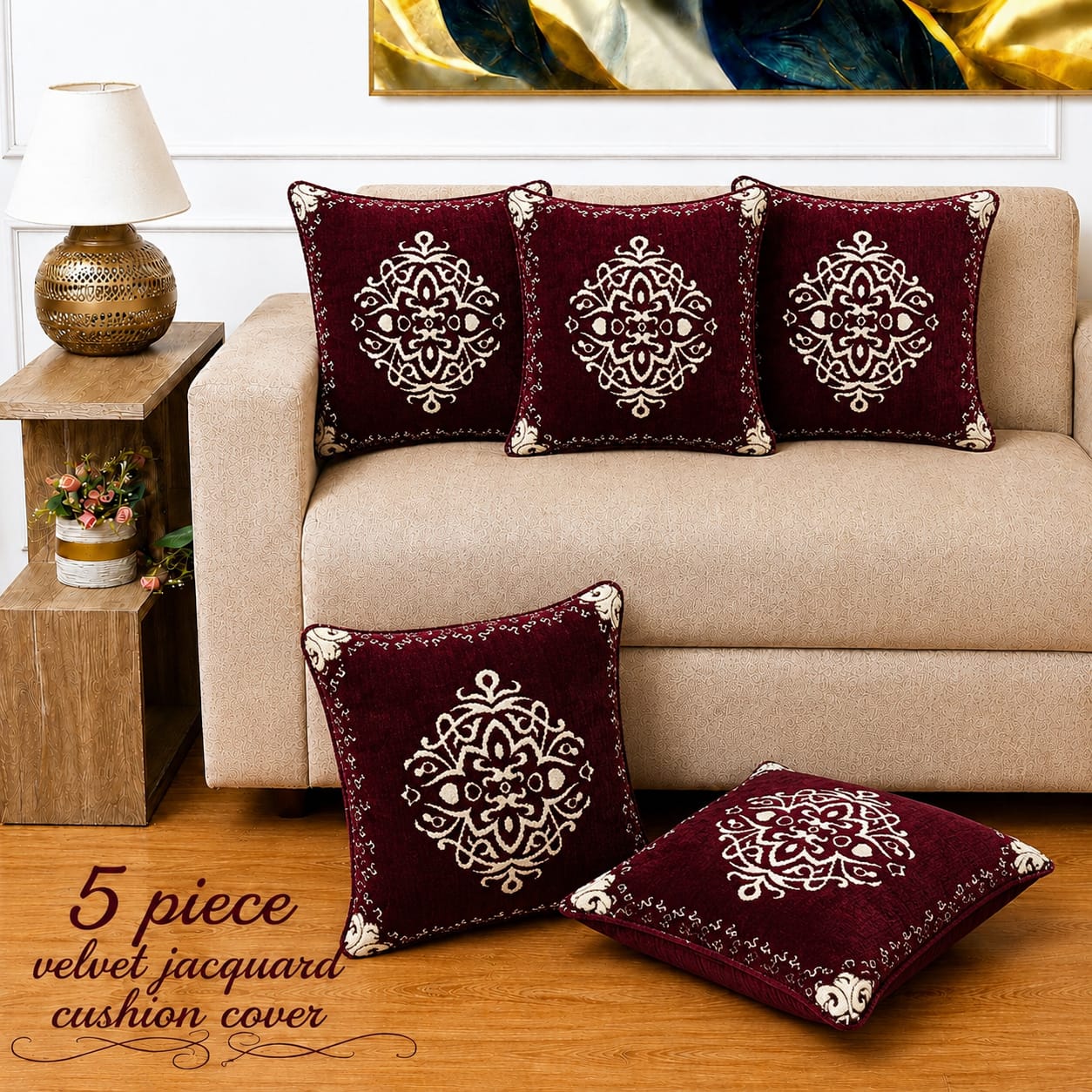Hana - 5 Pcs Cushion Cover Set