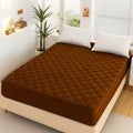 Brown - Quilted Waterproof Mattress Fitted Cover