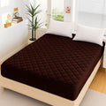Dark Brown - Quilted Waterproof Mattress Fitted Cover