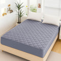 Grey - Quilted Waterproof Mattress Fitted Cover