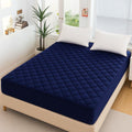 Blue - Quilted Waterproof Mattress Fitted Cover